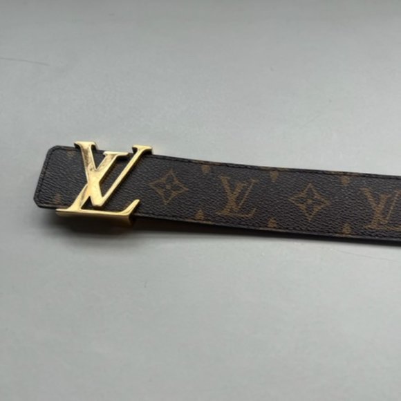 Authentic Louis Vuitton leather belt brown - with Logo gold buckle - Picture 4 of 8